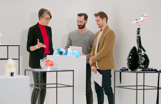 Katherine Gray on set of Netflix "Blown Away".