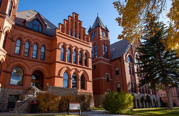 Montana Western's Main Hall building during the fall. 