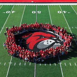 UMW Orientation 2025 Class Photo on Montana Western Football Field
