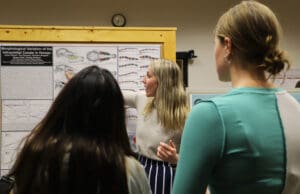 Kylee Pittman, shares her research on the infraorbital canals of horses during the Montana Western Annual Research Symposium.