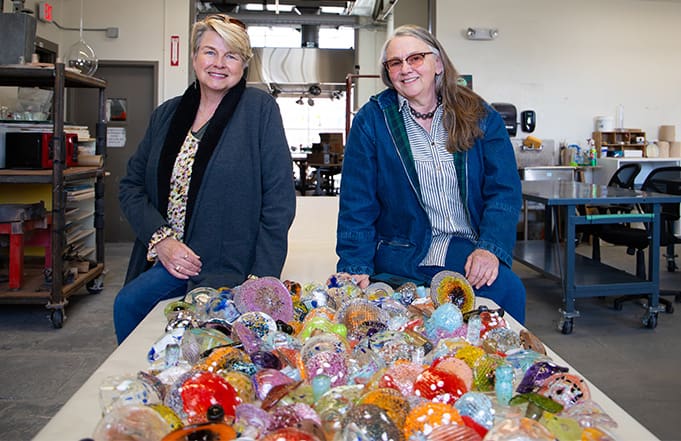 Rebecca Jones, Executive Director of the Beaverhead Chamber of Commerce & Agriculture, and Ruth King, Glass Program Coordinator and Associate Professor of Fine Arts at the University of Montana Western.