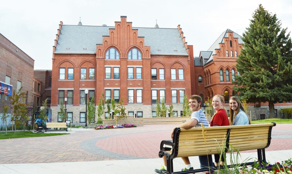 Students on Legacy Plaza