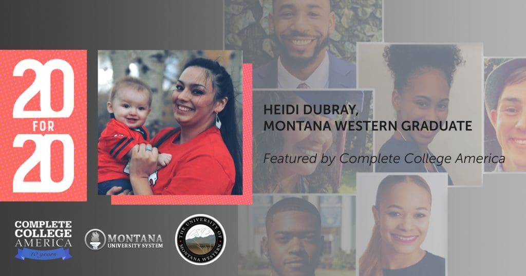 Heidi DuBray, Montana Western graduate, featured by Complete College America